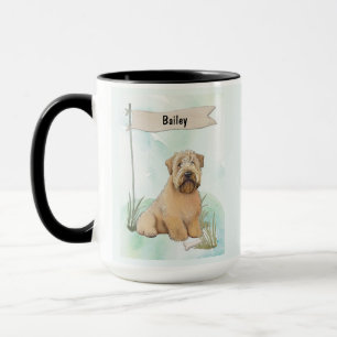 Soft Coated Wheaten Terrier Watercolor Personalise Mug