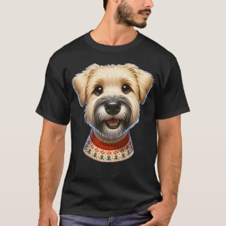 Soft Coated Wheaten Terrier Wearing Christmas T-Shirt