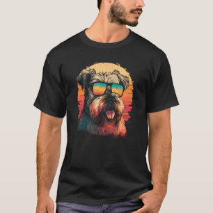 Soft Coated Wheaten Terrier With Retro Sunset Sung T-Shirt