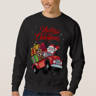 Soft Coated Wheaten Terrier With Santa Claus In Re Sweatshirt