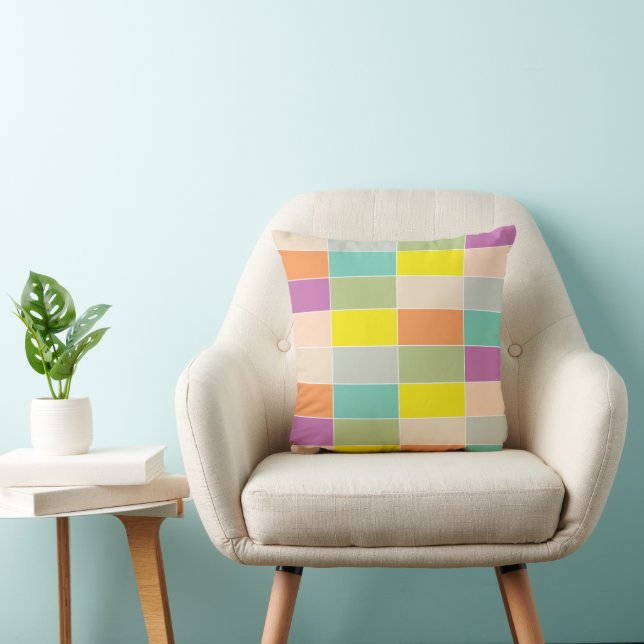 Soft Color Checkerboard Cushion (Chair)