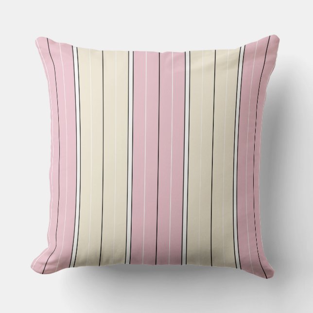 Soft Color Vertical Stripe Pattern Design Cushion (Front)