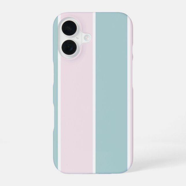 Soft Color Vertical Stripe Pattern Design iPhone 16 Case (Back)