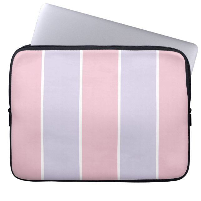Soft Color Vertical Stripe Pattern Design Laptop Sleeve (Front)