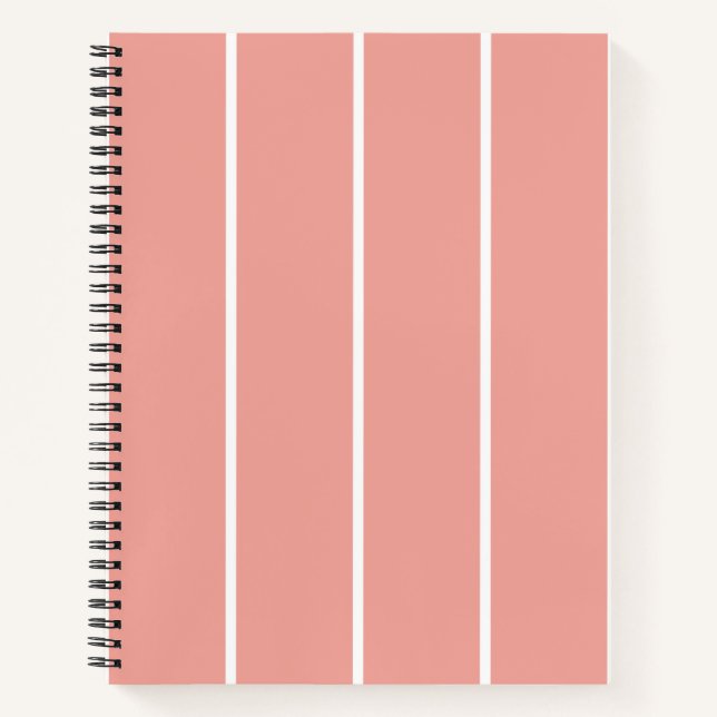 Soft Color Vertical Stripe Pattern Design Notebook (Front)