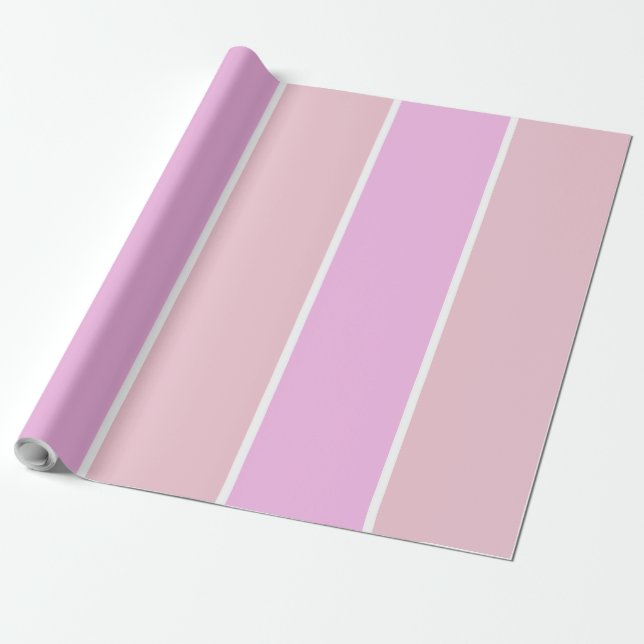 Soft Color Vertical Stripe Pattern Design Wrapping Paper (Unrolled)