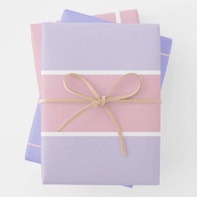 Soft Color Vertical Stripe Pattern Design Wrapping Paper Sheet (In situ)
