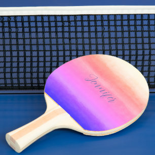 Soft colors pink and violet ping pong paddle