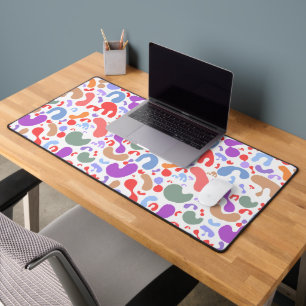 Soft Colour Abstract Rounded Shape Pattern Desk Mat