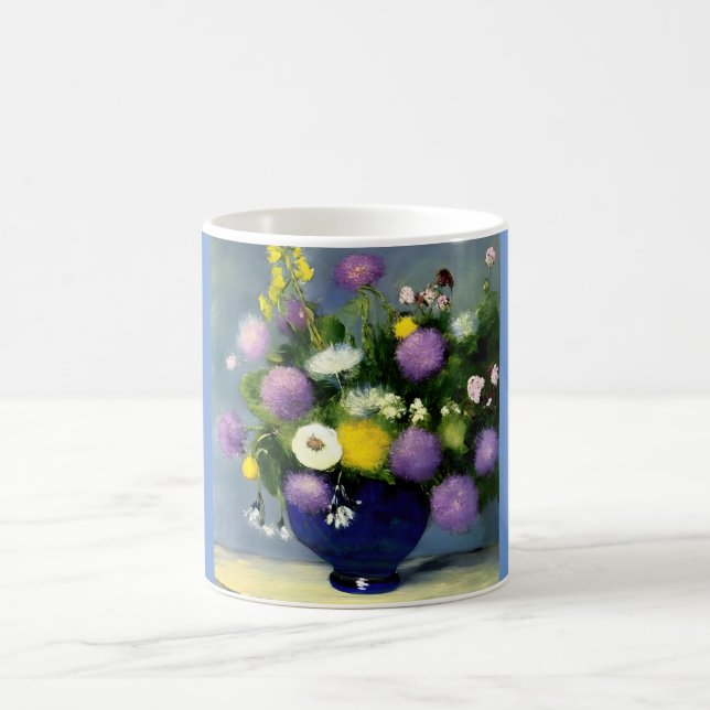 Soft Colour Flower Vase Print Coffee Mug (Center)