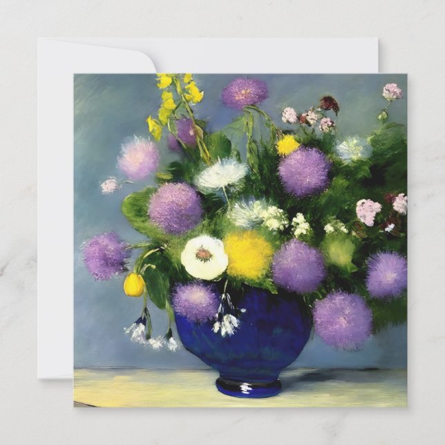 Soft Colour Flower Vase Print Invitation (Front)