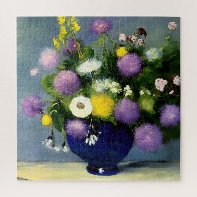 Soft Colour Flower Vase Print Jigsaw Puzzle (Vertical)