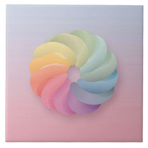 Soft Colour Gradient swirl Ceramic Tile