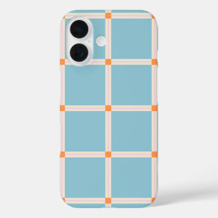 Soft Colour Grid Pattern with Warm Accent Minimal iPhone 16 Case