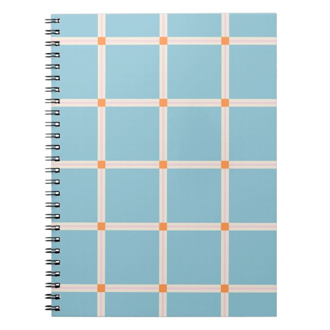 Soft Colour Grid Pattern with Warm Accent Minimal Notebook (Front)