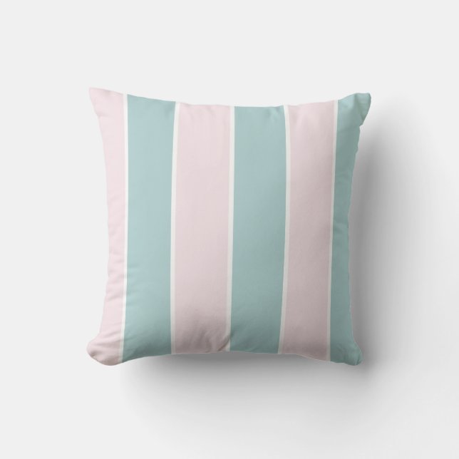 Soft Colour Vertical Stripe Pattern Design Cushion (Front)