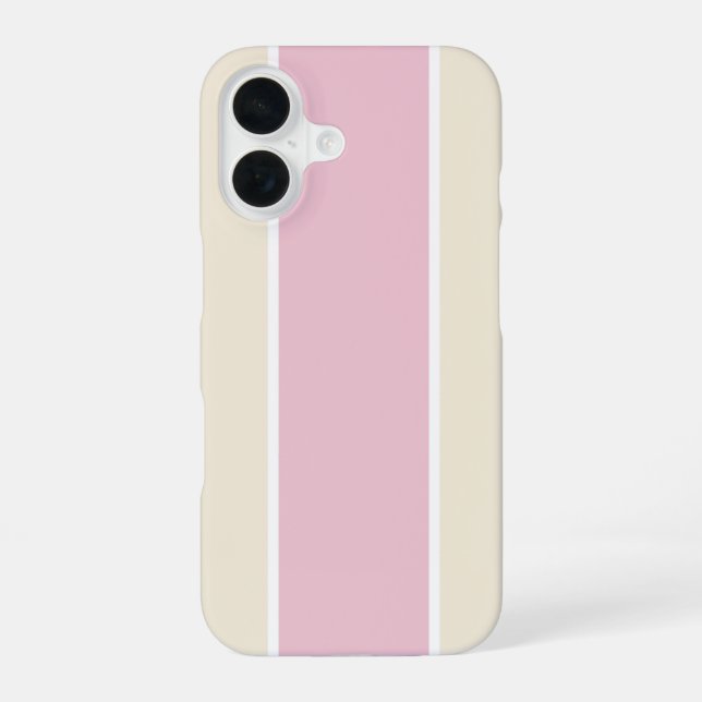 Soft Colour Vertical Stripe Pattern Design iPhone 16 Case (Back)