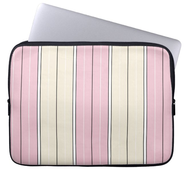Soft Colour Vertical Stripe Pattern Design Laptop Sleeve (Front)