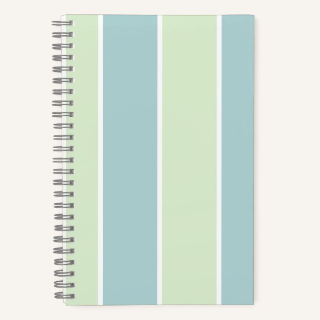 Soft Colour Vertical Stripe Pattern Design Notebook (Front)