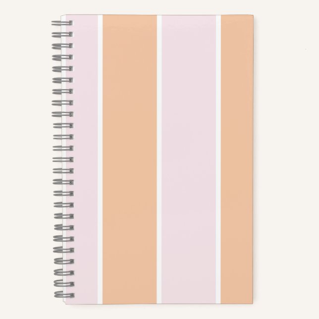 Soft Colour Vertical Stripe Pattern Design Notebook (Front)