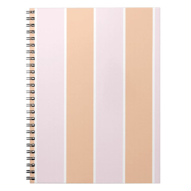 Soft Colour Vertical Stripe Pattern Design Notebook (Front)