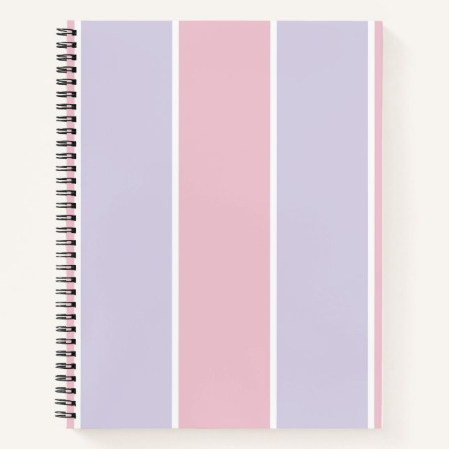 Soft Colour Vertical Stripe Pattern Design Notebook (Front)