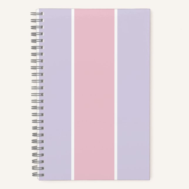 Soft Colour Vertical Stripe Pattern Design Notebook (Front)