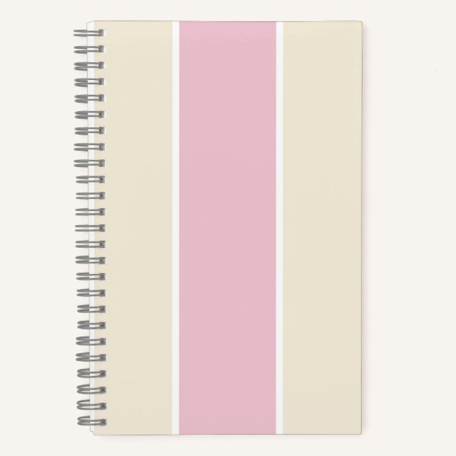 Soft Colour Vertical Stripe Pattern Design Notebook (Front)