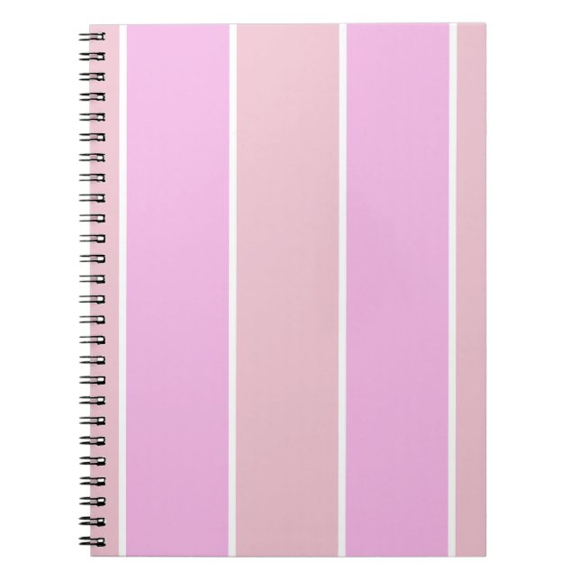 Soft Colour Vertical Stripe Pattern Design Notebook (Front)