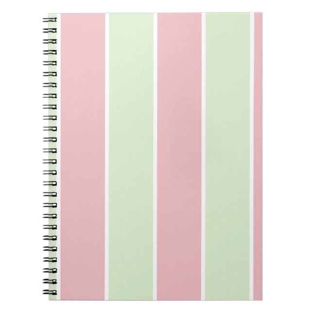 Soft Colour Vertical Stripe Pattern Design Notebook (Front)