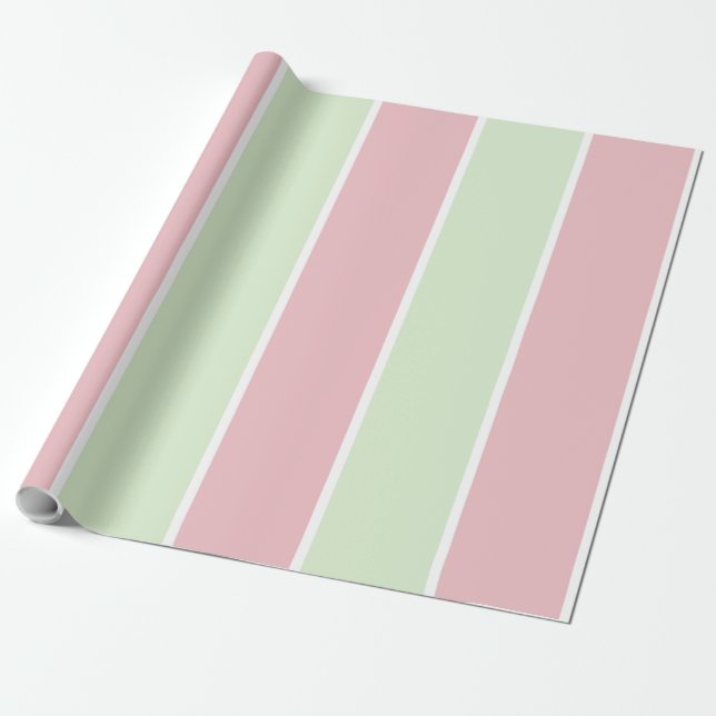 Soft Colour Vertical Stripe Pattern Design Wrapping Paper (Unrolled)