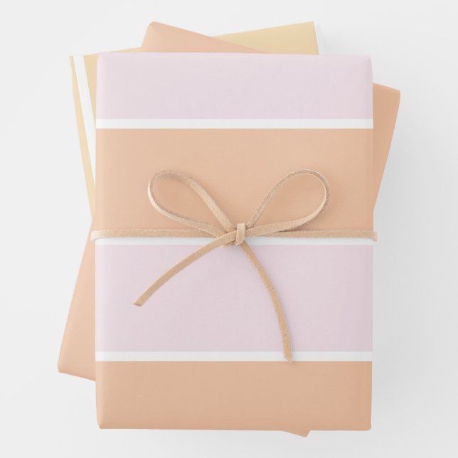Soft Colour Vertical Stripe Pattern Design Wrapping Paper Sheet (In situ)