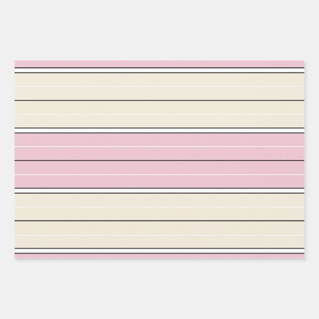 Soft Colour Vertical Stripe Pattern Design Wrapping Paper Sheet (Front)
