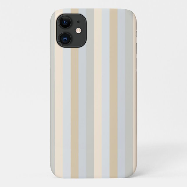 Soft Coloured Greys Vertical Stripes Decor Case-Mate iPhone Case (Back)