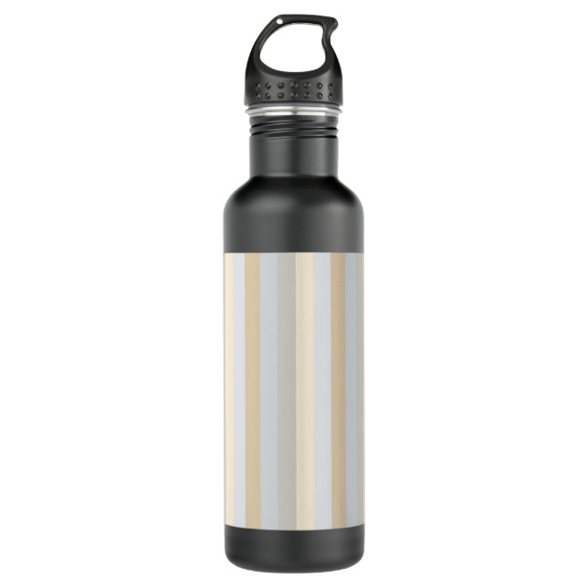 Soft Coloured Greys Vertical Stripes Pattern 710 Ml Water Bottle (Front)