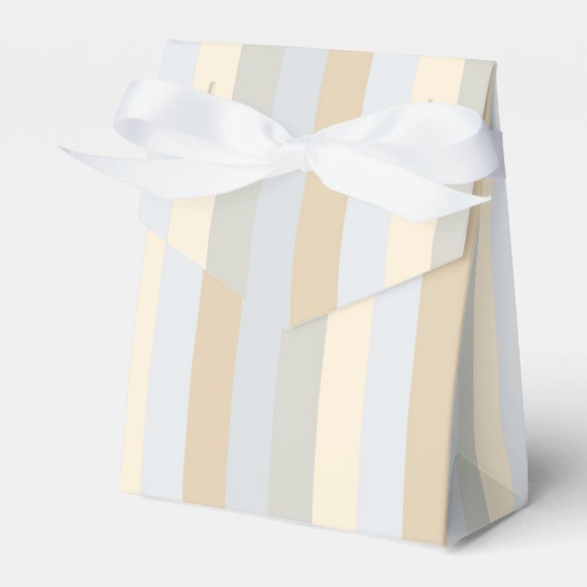 Soft Coloured Greys Vertical Stripes Pattern Favour Box (Front Side)
