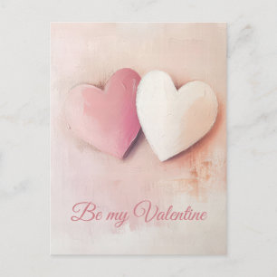 Soft coloured Hearts Valentine's Greeting Postcard