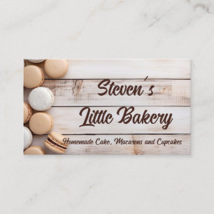 soft coloured macarons bakery business card