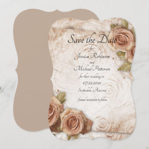 Soft Coloured Roses Wedding Save The Date