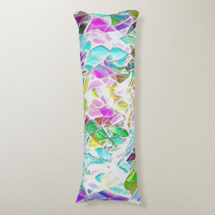 Soft coloured shapes over milk stew body cushion