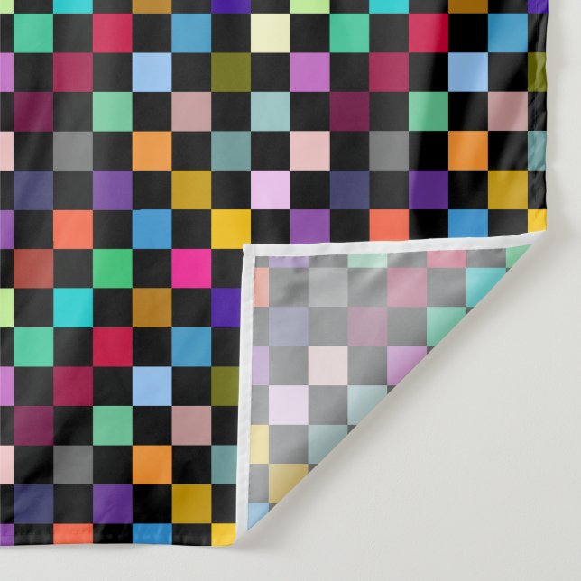 Soft Colourful Chequered Pattern Design Tapestry (Detail)