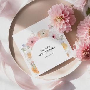 Soft Colourful Pastel Floral Arch Napkin