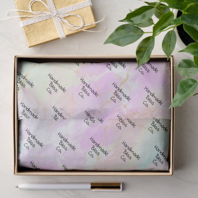 Soft Colourful Pink Marble Tissue Paper (Gift)