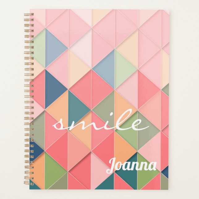 Soft Colourful Triangles Custom Planner (Front)