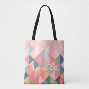 Soft Colourful Triangles Custom Tote Bag