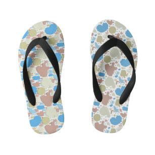 Soft Colours Abstract Rounded Shape Pattern Kid's Thongs