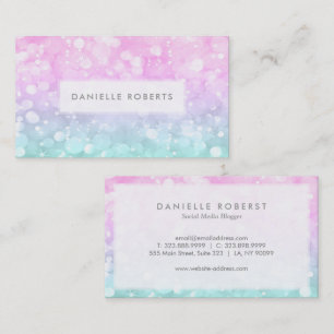Soft colours bokeh sparkling glitter business card