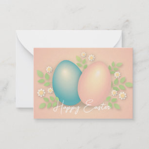 Soft colours easter egg and spring daisy flowers card