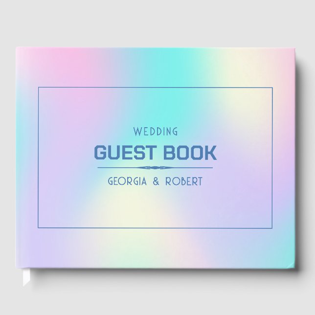 Soft colours holographic background 2 guest book (Front)