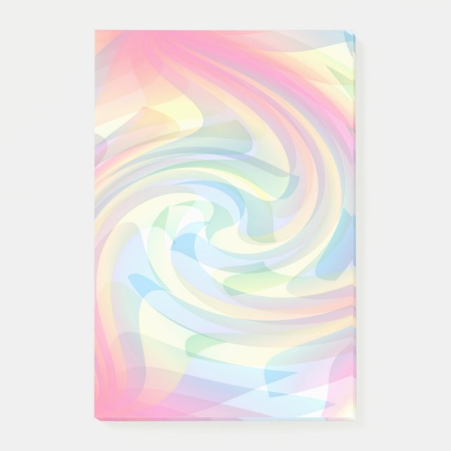 Soft Colours Pastel Swirl Yellow Pink Blue Abstrac Post-it Notes (Front)